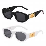BUTABY Rectangle Sunglasses for Women Retro Driving Glasses 90s Vintage Fashion Irregular Frame UV400 Protection Black & White